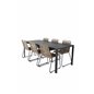 Break Table 205*90 - Black/Black, Lindos Stacking Chair - Black Alu / Latte Rope