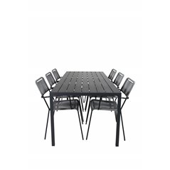 Break Table 205*90 - Black/Black, Lindos Armchair - Black Alu / Grey Rope_6