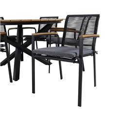 Mexico Table ø 140 - Black/Teak, Dallas Dining Chair_6