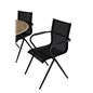 Cruz Dining Table - Black Steel / Acacia (teak look) ø140cm, Alina Dining Chair - Black Alu / Black Textilene_6