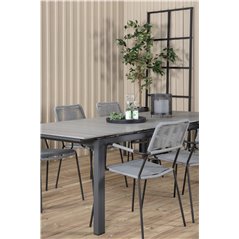 Levels Table 229/310 - Black/Grey, Lindos Armchair - Black Alu / Grey Rope_6