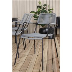 Levels Table 229/310 - Black/Grey, Lindos Armchair - Black Alu / Grey Rope_6