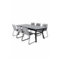 Virya Dining Table - Black Alu / Grey Glass - Big Table Lindos -tuoli