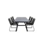 Virya Dining Table - Black Alu / Grey Glass - Big Table Lindos Stacking -tuoli