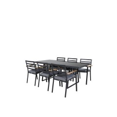 Dallas Dining Table+Brasilia Carmstol - Black Alu/Teak_6