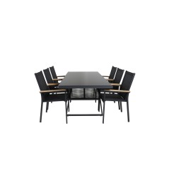 Dallas Dining Table+Texas Chair - Black/Teak_6