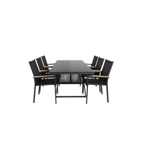 Dallas Dining Table+Texas Chair - Black/Teak_6