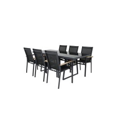 Dallas Dining Table+Texas Chair - Black/Teak_6