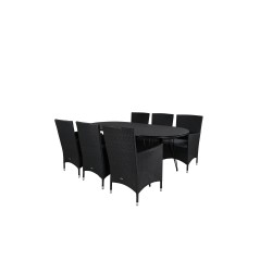 Viga Dining Table - Black Steel / Grey Spray -jäätelö - 200*100cm, Malin Armchair - Black/Grey_6