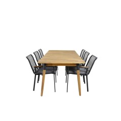 Julian Dining Table - Acasia - 210*100cm, Dallas Dining Chair