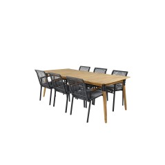 Julian Dining Table - Acasia - 210*100cm, Dallas Dining Chair