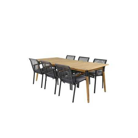 Julian Dining Table - Acasia - 210*100cm, Dallas Dining Chair