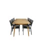 Julian Dining Table - Acasia - 210*100cm, Tasotuoli (pinottavissa) - Black Alu / Black Aintwood