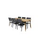 Julian Dining Table - Acasia - 210*100cm, Tasotuoli (pinottavissa) - Black Alu / Black Aintwood