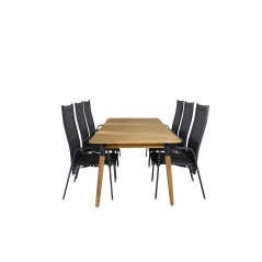 Julian Dining Table - Acasia - 210*100cm, Copacabana Recliner -tuoli