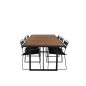Khung illallinen Table - Black Steel / Acacia (teklook) - 200*100cm+Lina Päivällinen - Black_6
