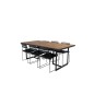 Khung Spisebord - Sort Stål / Acacia (teklook) - 200 * 100cm + Lina Spisestuestol - Sort_6