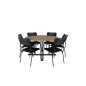 Cruz Dining Table - Black Steel / Acacia (teak look) ø140cm, Nicke Dining w, käsinojat