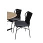 Cruz Dining - Black Steel / Acacia (teak look) ø140cm, Julian Dining Chair - Black Steel / Black Rope 6 6