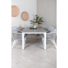 Albany Table - 224/324 - White/GreyVirya Dining Chair - White Alu / Grey cushion _6