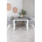 Albany Table - 224/324 - White/GreyVirya Dining Chair - White Alu / Grey Cushion