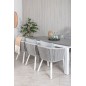 Albany Table - 224/324 - White/GreyVirya Dining Chair - White Alu / Grey Cushion