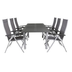 Albany Table - 160/240 - White/GreyAlbany Light 5-pos white alu / Grey Textilene_6