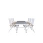 Virya Dining Table - White Alu / Grey Glass - Big Table Panama Light 5-pos Valkoinen/valkoinen