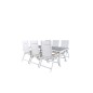 Virya Dining Table - White Alu / Grey Glass - Big Table Panama Light 5-pos Valkoinen/valkoinen