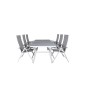 Virya Dining Table - White Alu / Grey Glass - Big Table Albany Light 5-pos valkoinen alu