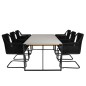 Texas Dining Table 200*100 - Black Alu / Teak / Grey Spray -kivi, Lindos Carmstol epäonnistuneen Black Steelin kanssa