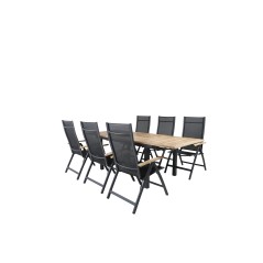 Panama Table 152/210 - Black/Teak, Panama Light 5-pos Chair Black / Black and teak_6