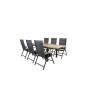 Panama Tabell 152/210 - Svart / teak, Panama Light 5-Pos stol svart / svart och teak_6