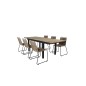 Mexiko Tabell 160/240 * 90 - Svart / teak, Lindos Stapelbar stol - Svart Aluminium / Latte Rep_6