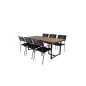 Khung illallinen Taulukko - Black Steel / Acacia (teklook) - 200*100cm+ Nicke Dining -tuoli