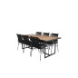 Khung illallinen Table - Black Steel / Acacia (teklook) - 200*100cm+Julian Black Steel / Black Rope (pinottavissa) 6 6