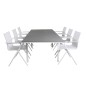 Level table 160/240 - Hvid / GråAlina Spisestuestol - hvid Alu / Hvid Textilene_6