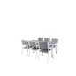 Virya Dining Table - White Alu / Grey Glass - Big Table Levels Chair - White Alu / Grey Aintwood