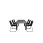 Albany Table - 152/210 - Black/Grey+Lindos Alkuperäinen nimi: Black Alu/Black Rope