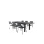 Albany Table - 152/210 - Black/Grey+Lindos Armchair - Black Alu / Grey Rope