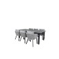 Albany Table - 224/324 - Black/Grey Virya Dining Tuoli K Alu / Grey Cushion