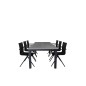 Albany Table - 224/324 Black/Grey, Alina Dining Chair - Black Alu/Black Textilene