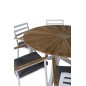 Mexiko Tabell Ø 140 - Vit / Teak, Brasilia Karmstol (Stapelbar) - Vit Aluminium / Teak_6