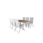 Meksiko Pöytä 180/240 - Valkoinen/Teak, Panama Light 5-nastainen tuoli Valkoinen / white_6