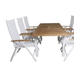 Panama - Table - 152/210*90 - Vit Alu/Teak, Panama Light 5-pos Chair White / white_6