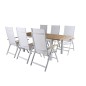 Panama - Tabell - 152/210 * 90 - Vit Aluminium / Teak, Panama Light 5-Pos stol vit / vit_6