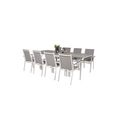 Levels Table 160/240 - White/GreyParma Chair - White/Grey_8