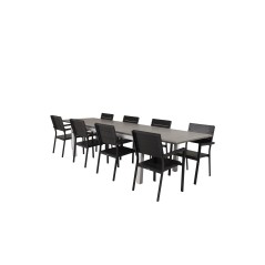 Albany Table - 224/324 - White/GreyLevels Chair (stackable) - Black Alu / Black Aintwood_8