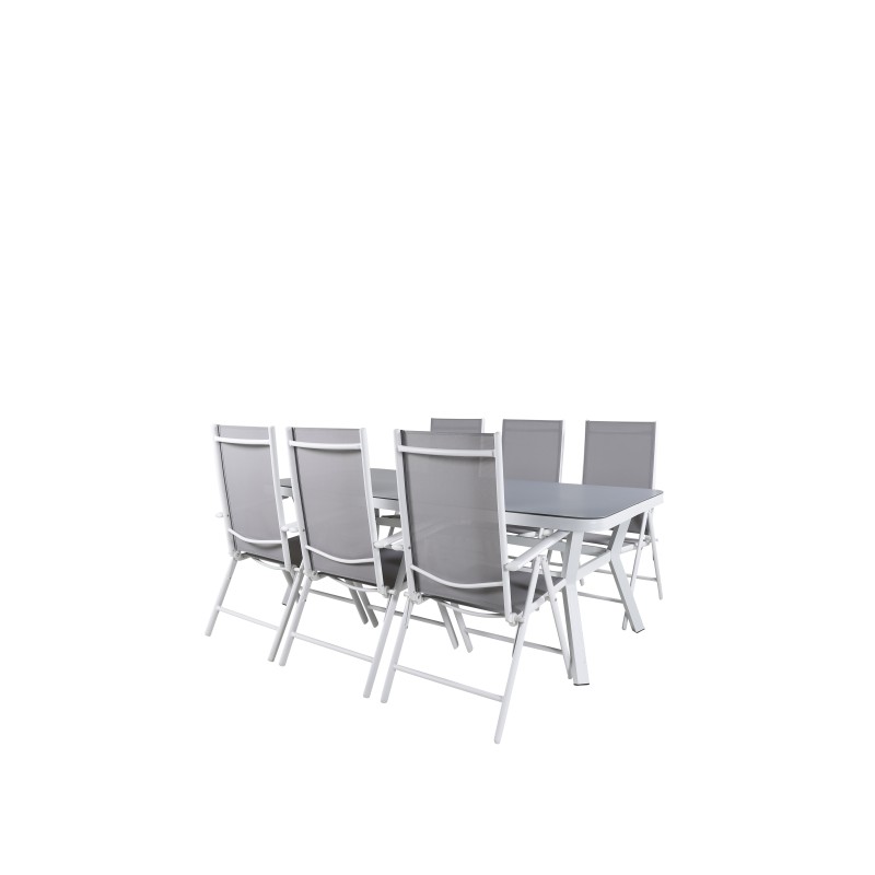 Virya Dining Table - White Alu / Grey Glass - Big Table Break 5: Pos Chair - White/Grey_6