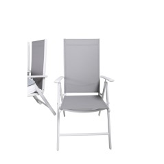 Virya Dining Table - White Alu / Grey Glass - big table+Break 5:pos Chair - White/Grey_6